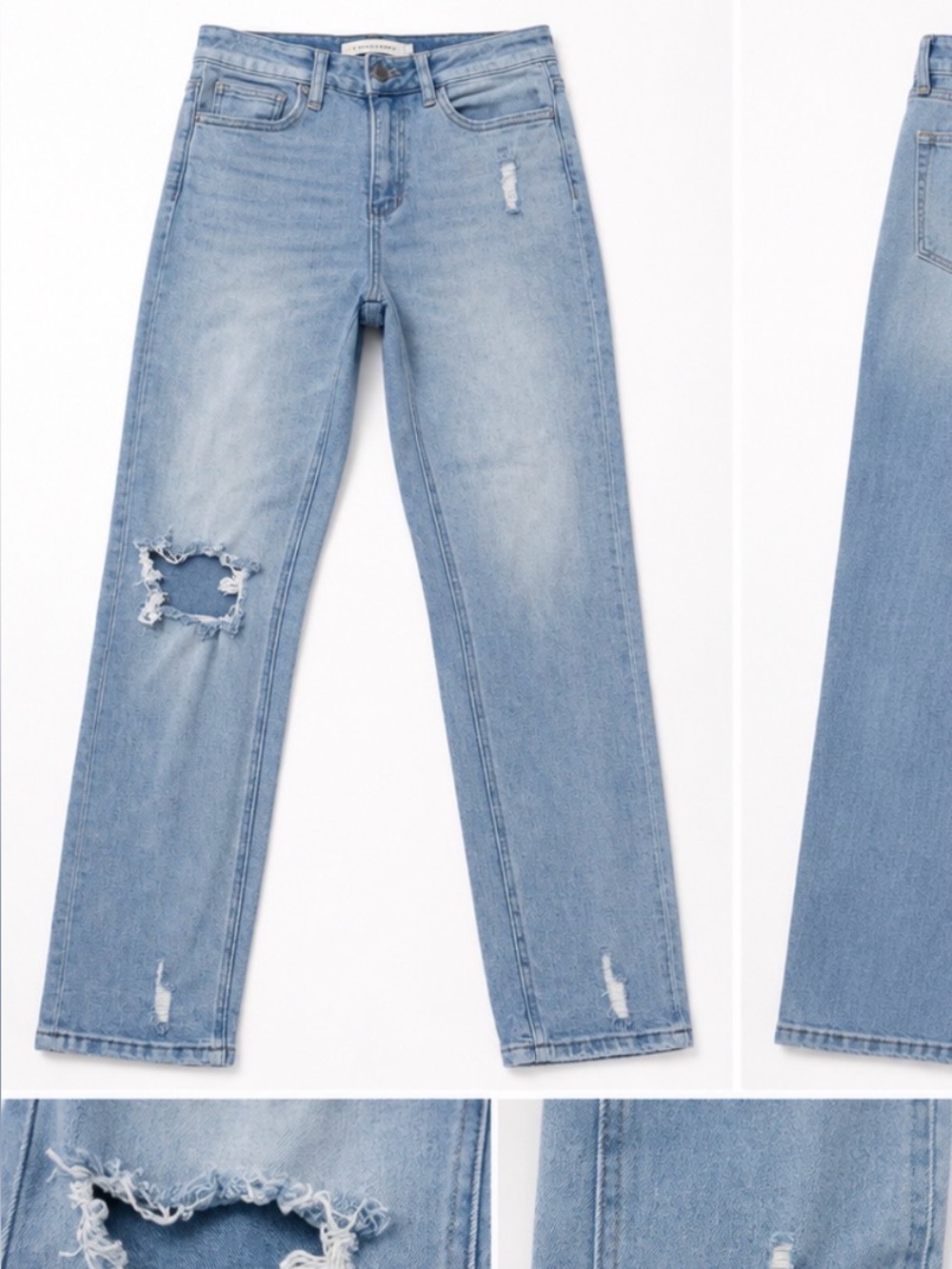 Altard State Light Blue Distressed Women's Jeans - Casual Straight Leg